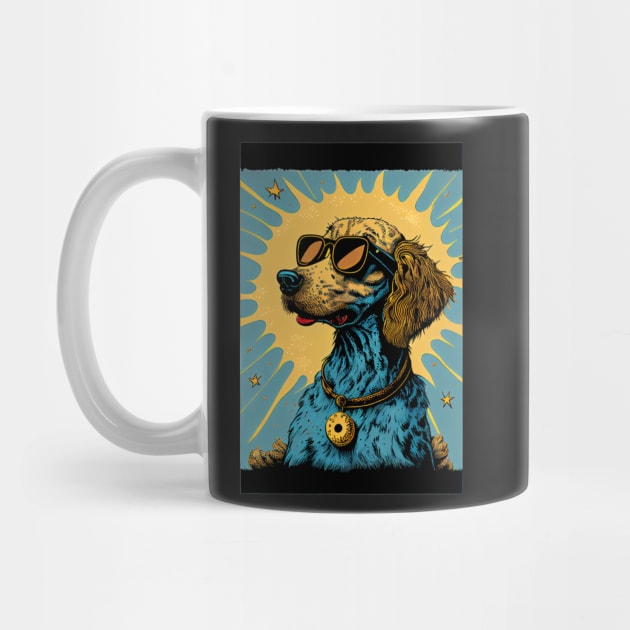 Groovy psychedelic dog with sunglasses by dholzric